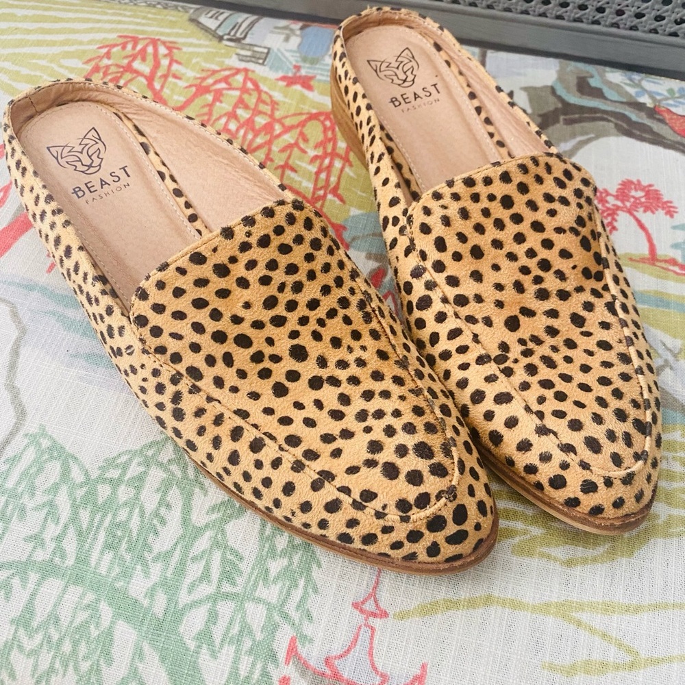 Animal print mule slides. True to size.